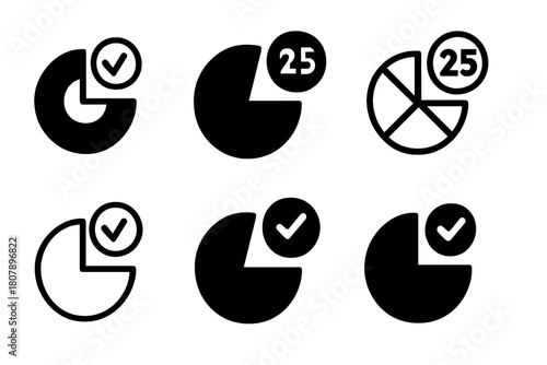 Live Polling Icons. Live Polling Graphics. Icon set. Set Logo of live polling graphics: ballot box merged with real-time chart line. harmonious logo variations