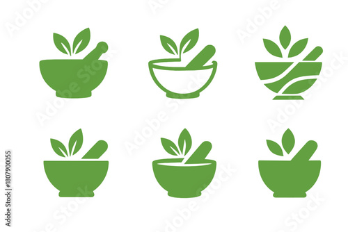 Natural Skincare Icons. Natural beauty treatments and skincare for health. Icon set. Set Logo of Natural beauty treatments and skincare for health: skincare
