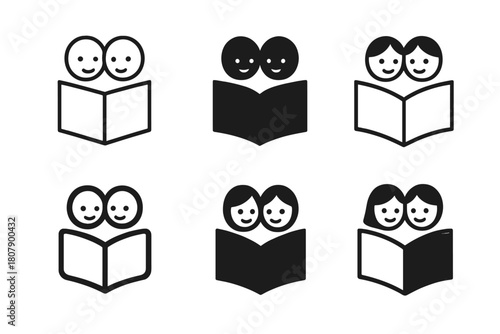 Simple Joys Icons. Couples Enjoying the Simple Things in Life Together. Icon set. Set Logo of Simple Joys: Picnic Together. harmonious logo variations of the