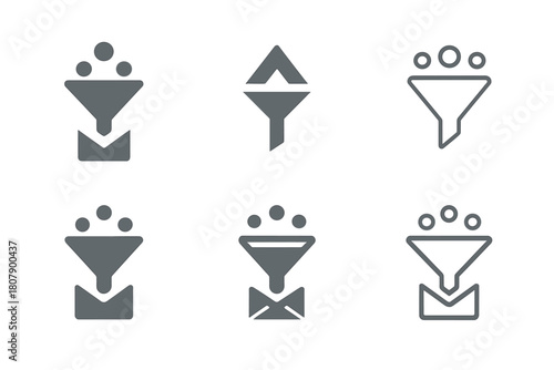 Startup Marketing Logos. Marketing strategies for startups and small businesses. Icon set. Set Logo of marketing strategies for startups and small businesses: