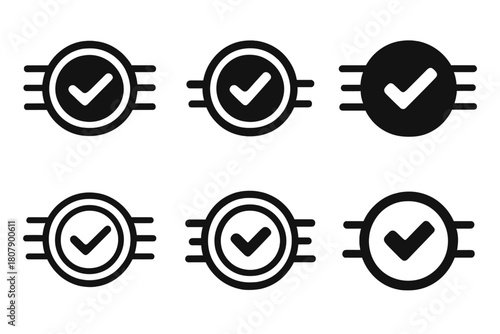 Authenticity Logo Variations. Postmark ink. Icon set. Set Logo of authenticity mark: verified mail seal. harmonious logo variations of the same emblematic