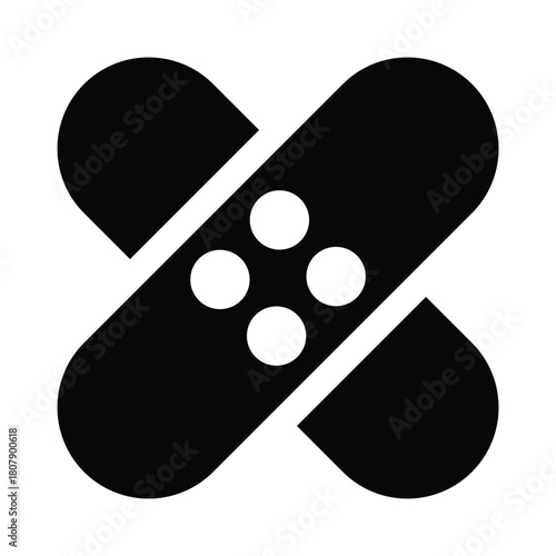 Bandage Icon – Monochrome First Aid Symbol