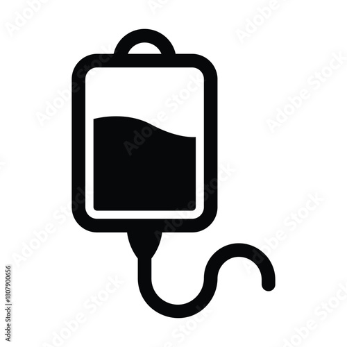 IV Drip Icon – Monochrome Infusion Symbol