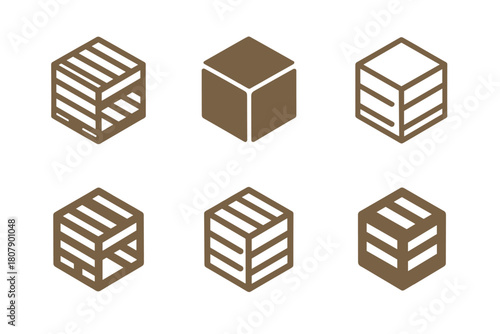 Ecological Logo Set. Inspirational design with ecology materials trend. Icon set. Set Logo of Inspirational design with ecology materials trend: wooden pallet