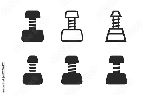 Roller Skate Stoppers. Roller skate stopper. Icon set. Set Logo of roller skate stopper: adjustable toe stopper. harmonious logo variations of the same