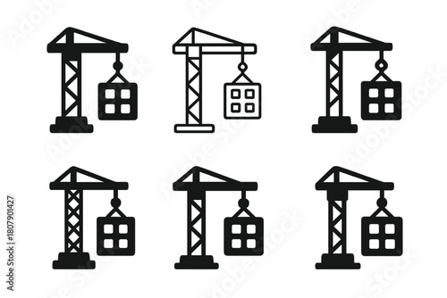 Modular Apartment Logos. Modular apartments. Icon set. Set Logo of Modular apartments: Apartment building. harmonious logo variations of the same emblematic
