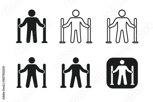 Disability-Friendly Event Logos. Disability-friendly events and gatherings. Icon set. Set Logo of Disability-friendly events: Handrails. harmonious logo