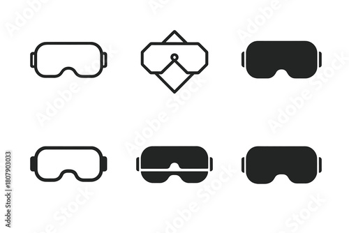 Minimalist Tech Icons. Minimalist tech design. Icon set. Set Logo of minimalist tech design: smart watch face. harmonious logo variations of the same
