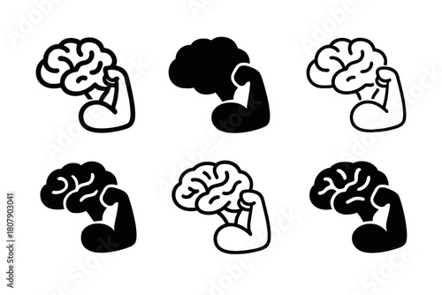 Exercise Icons Collection. The benefits of physical exercise. Icon set. Set Logo of The benefits of physical exercise: Heart health. harmonious logo variations