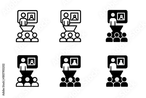 Virtual Reality Logos. Virtual reality meetings. Icon set. Set Logo of Virtual reality meetings: Hand controllers. harmonious logo variations of the same