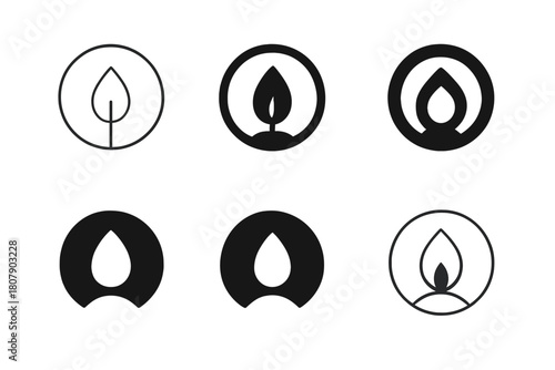 Memorial Icon Variations. Remembering loved ones with special memorial traditions. Icon set. Set Logo of remembering loved ones with special memorial