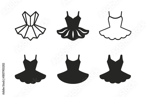 Circus Costume Icons. Circus costumes. Icon set. Set Logo of circus costumes: jester hat and collar. harmonious logo variations of the same emblematic concept,