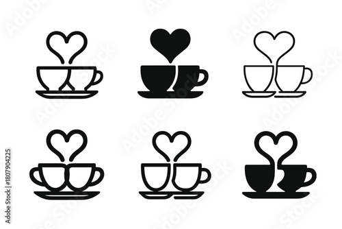Cultural Love Icons. Celebrating love in different cultures and traditions. Icon set. Set Logo of Celebrating love in different cultures and traditions:
