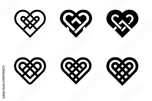 Cultural Love Emblems. Celebrating love in different cultures and traditions. Icon set. Set Logo of Celebrating love in different cultures and traditions: