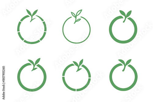 Ecological Logo Designs. Inspirational design with ecology materials trend. Icon set. Set Logo of Inspirational design with ecology materials trend: bamboo