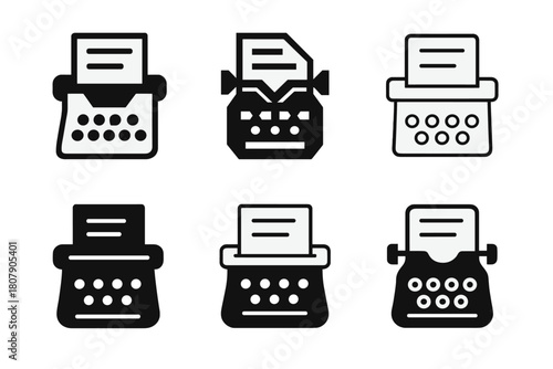 Investigative Reporting Icons. Investigative reporting. Icon set. Set Logo of investigative reporting: magnifying glass over document. harmonious