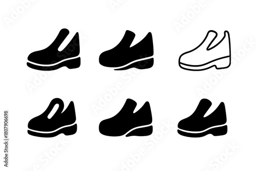 Adaptive Clothing Logos. Adaptive clothing for people with disabilities. Icon set. Set Logo of Adaptive clothing: Pants with side openings. harmonious logo