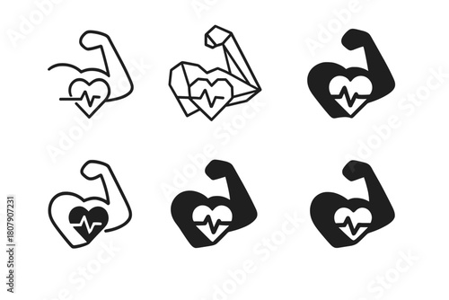 Sports Recovery Logos. Sports recovery and injury prevention. Icon set. Set Logo of sports recovery and injury prevention: bandaged joint. harmonious logo