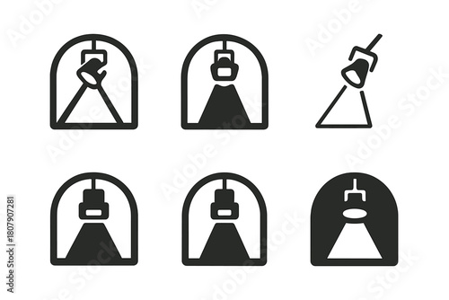 Cultural Performance Logos. A couple enjoying a cultural performance at an outdoor amphitheater. Icon set. Set Logo of Cultural performance: Outdoor