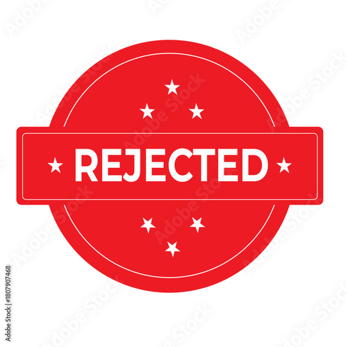 rejected approval badge icon – red rejected stamp label design