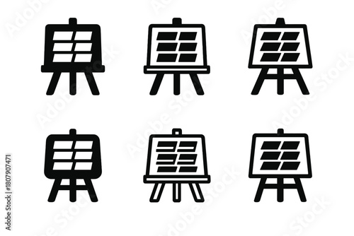 Cladding Logo Variations. Cladding samples on board. Icon set. Set Logo of Cladding samples on board: material panels arranged in grid. harmonious logo