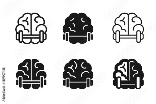 Exercise Icons Collection. The benefits of physical exercise. Icon set. Set Logo of The benefits of physical exercise: Heart health. harmonious logo variations