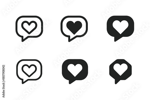 Compassionate Listening Icons. Compassionate Listening. Icon set. Set Logo of Compassionate Listening: Ear with Heart. harmonious logo variations of the same