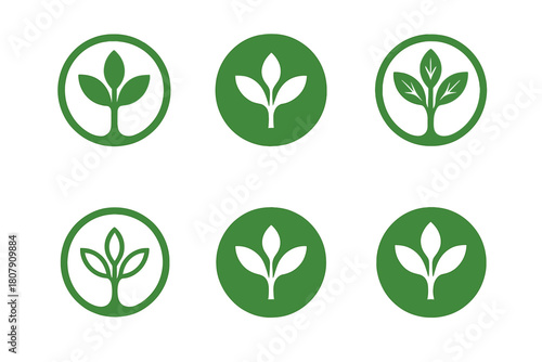 Eco-Friendly Logo Designs. Reducing industrial pollution through waste management. Icon set. Set Logo of reducing industrial pollution through waste