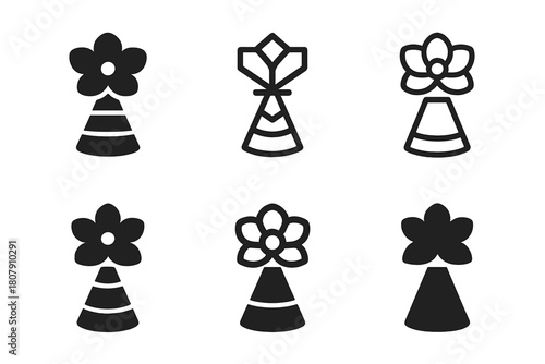 DIY Decoration Logos. Making DIY party decorations for a personalized touch. Icon set. Set Logo of Making DIY party decorations for a personalized touch: Paper