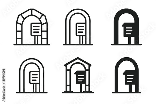 Nature Trail Logos. Hiking and exploring nature trails. Icon set. Set Logo of hiking and exploring nature trails: binoculars with soaring bird. harmonious logo