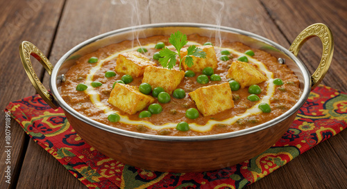 Mattar Paneer with potatoes and vegetables