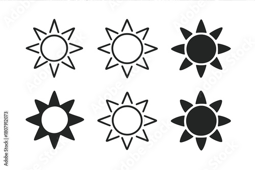 Community Mural Logos. A group of artists working together on a large community mural project. Icon set. Set Logo of Sunlight: Natural outdoor setting.