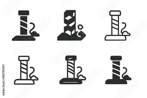 Pet-Friendly Home Logos. Pet-friendly home ideas. Icon set. Set Logo of pet-friendly home ideas: house silhouette with paw print inside. harmonious logo