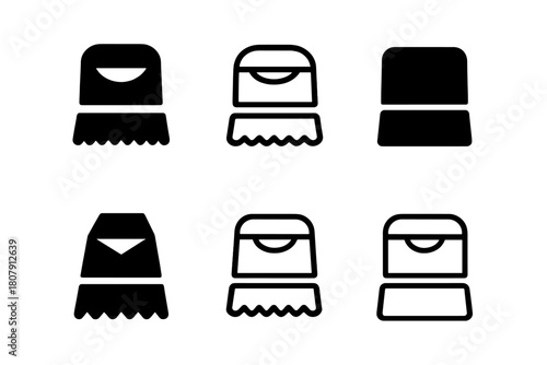 Shampoo Cap Logo Designs. Shampoo bottle cap. Icon set. Set Logo of shampoo bottle cap: snap-on cap with tamper-evident band. harmonious logo variations of the