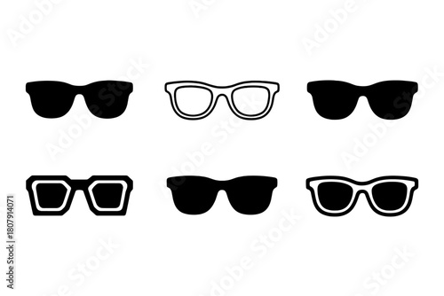Street Style Icons. Street style fashion. Icon set. Set Logo of Street style fashion: Sunglasses. harmonious logo variations of the same emblematic concept,