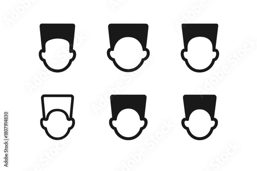 Old-School Hairstyle Icons. old-school hairstyles. Icon set. Set Logo of old-school hairstyles: high-top fade outline. harmonious logo variations of the same
