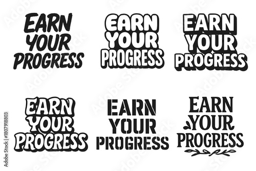 Creative Lettering Showcase. Commit to growth. Set lettering. harmonious lettering variations of the same emblematic concept, each with different artistic