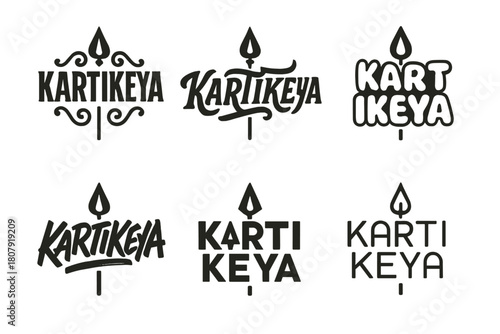 Karitkeya Emblem Variations. Emblem of Karitkeya. Set lettering. harmonious lettering variations of the same emblematic concept, each with different artistic