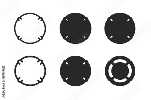 Pillow Logo Variations. Extra pillow. Icon set. Set Logo of extra pillow: cozy bed pillow with subtle texture. harmonious logo variations of the same