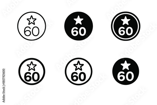 Birthday Milestone Icons. Birthday milestone. Icon set. Set Logo of birthday milestone: number-shaped balloon arrangement. harmonious logo variations of the