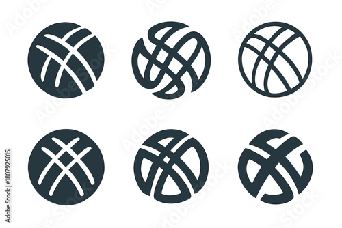 Cultural Fashion Logos. Diversity in fashion. Icon set. Set Logo of diversity in fashion: fabric patterns from multiple cultures intertwined. harmonious logo