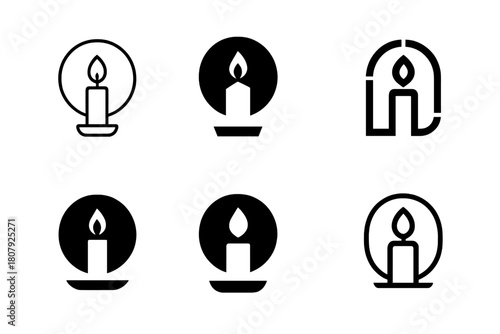 Memorial Traditions Icons. Remembering loved ones with special memorial traditions. Icon set. Set Logo of remembering loved ones with special