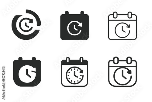 Future Work Logos. Future of work. Icon set. Set Logo of Future of work: Cloud-based workspace. harmonious logo variations of the same emblematic concept, each