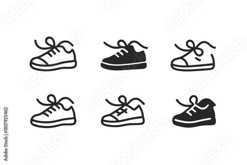 Shoe Lace Logos. shoe lace. Icon set. Set Logo of shoe lace: decorative lace pattern. harmonious logo variations of the same emblematic concept, each with