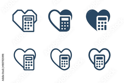 Family Budgeting Icons. Family budgeting. Icon set. Set Logo of family budgeting: family hand holding money sprout. harmonious logo variations of the same