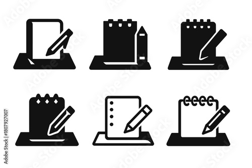 Creative Logo Variations. creativity online. Icon set. Set Logo of creativity online: person brainstorming on laptop. harmonious logo variations of the same