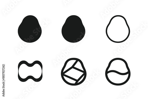 Geoid Logo Variations. Geoid. Icon set. Set Logo of geoid: contour lines forming Earth?s gravitational field. harmonious logo variations of the same emblematic