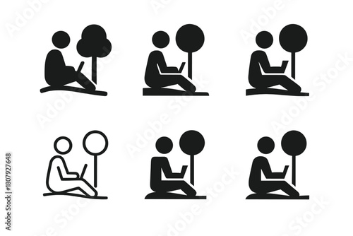 Remote Work Icons. Remote Work. Line icon set of Remote Work: laptop, hands typing, coffee mug, phone, plant, document, chair, clock, headset, mouse, calendar,