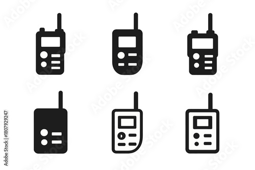 Battlefront Icon Variations. Battlefront. Icon set. Set Logo of Battlefront: Military communication radio. harmonious logo variations of the same emblematic