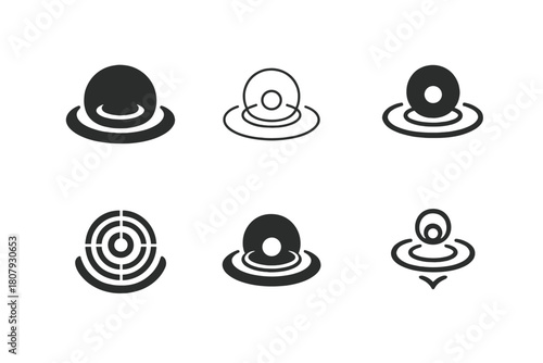 Quiet Leadership Icons. Quiet leadership. Icon set. Set Logo of quiet leadership: calm leader silhouette. harmonious logo variations of the same emblematic